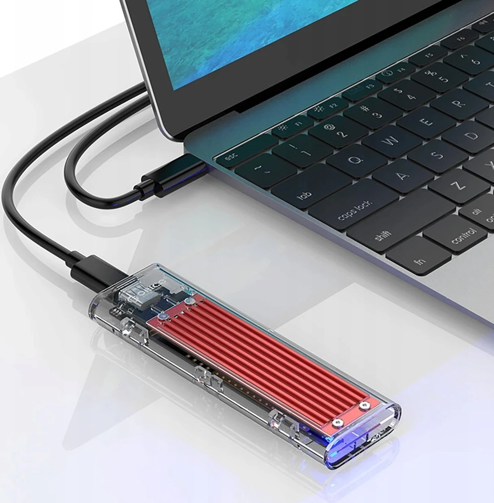 Orico TCM2-C3 M.2 NVME to USB-C 10Gb/s Disk Drive – raudonos spalvos