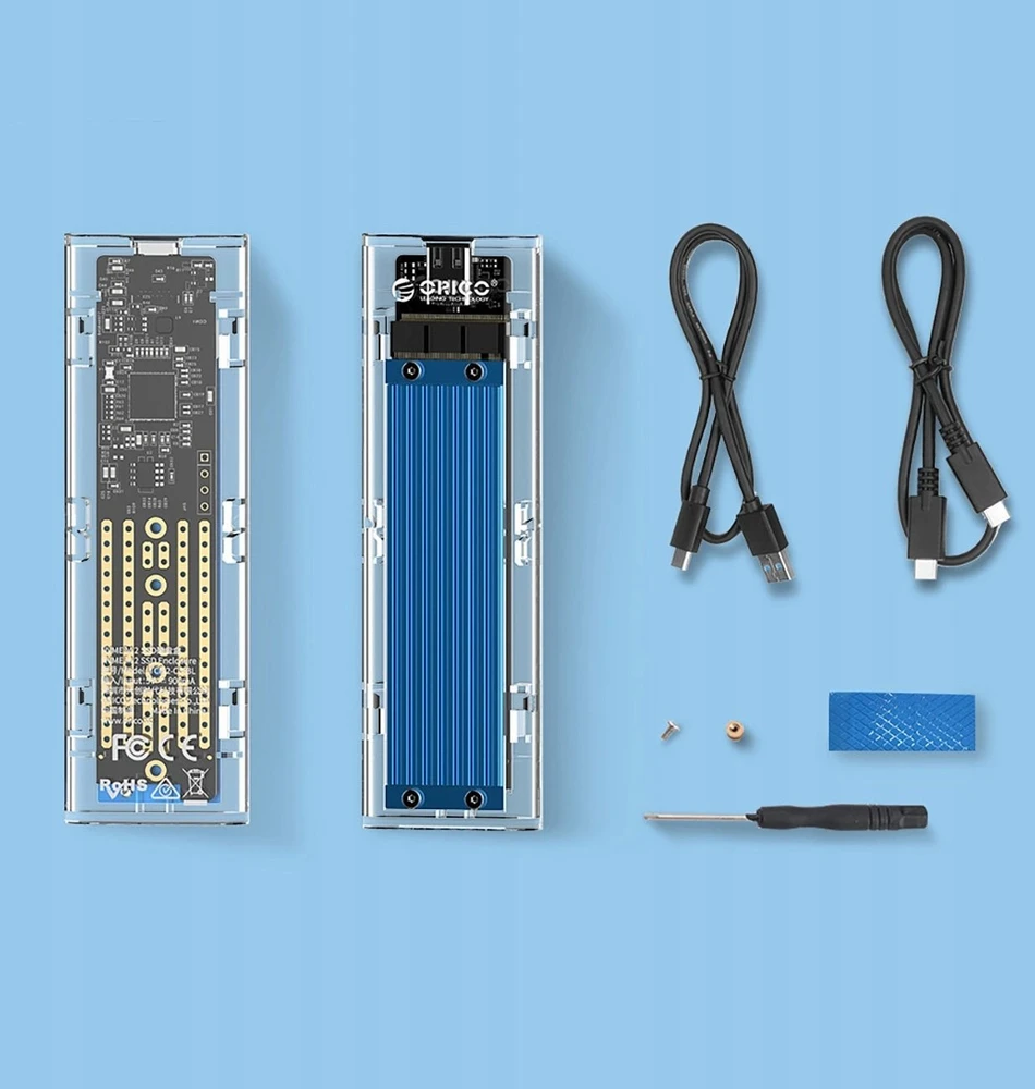 „Orico TCM2-C3“ M.2 NVME į USB-C 10 Gb/s diskas – Mėlyna