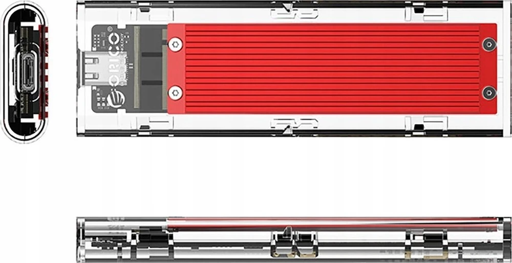 Orico TCM2-C3 M.2 NVME to USB-C 10Gb/s Disk Drive – raudonos spalvos
