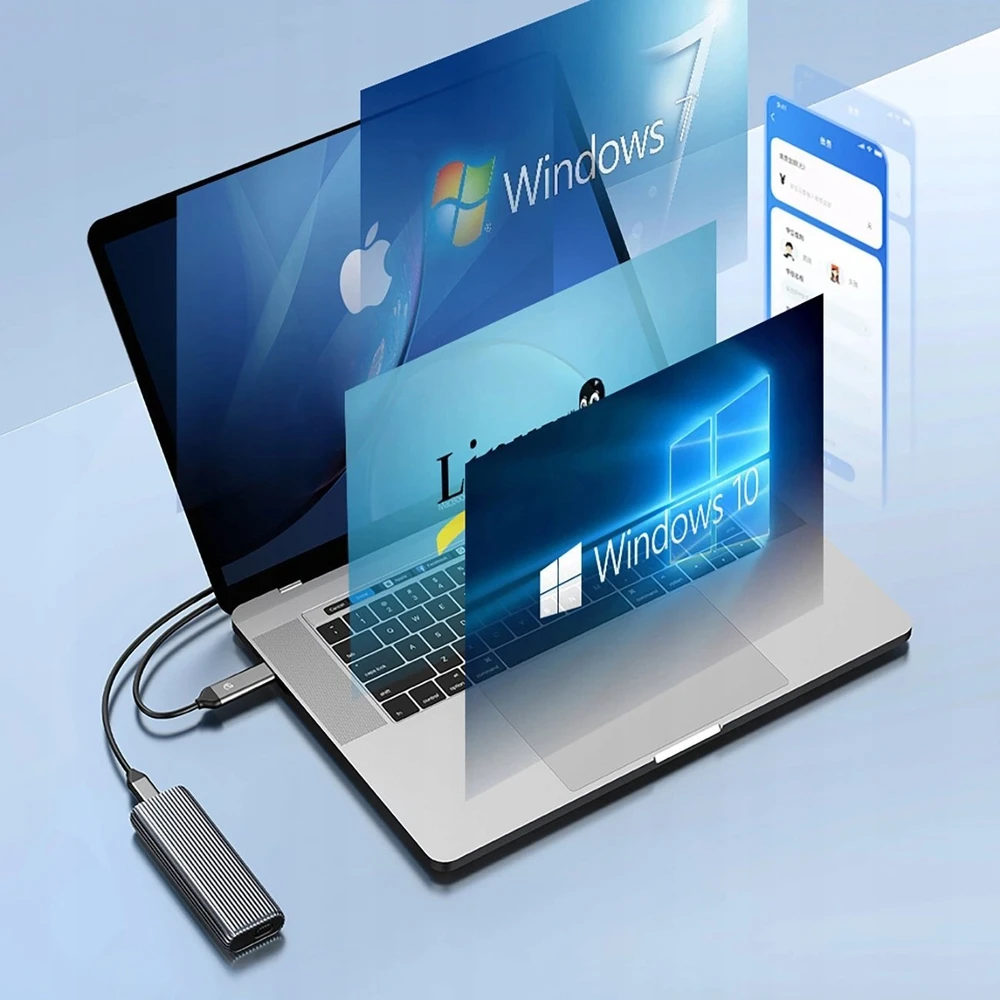 „Orico AM2C3-G2 M.2 NVME USB-C 3.2“ diskas – pilkas