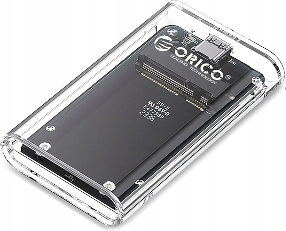 Orico TC10-MS MSATA USB-C 3.2 5Gb/s disko kasetė – permatoma