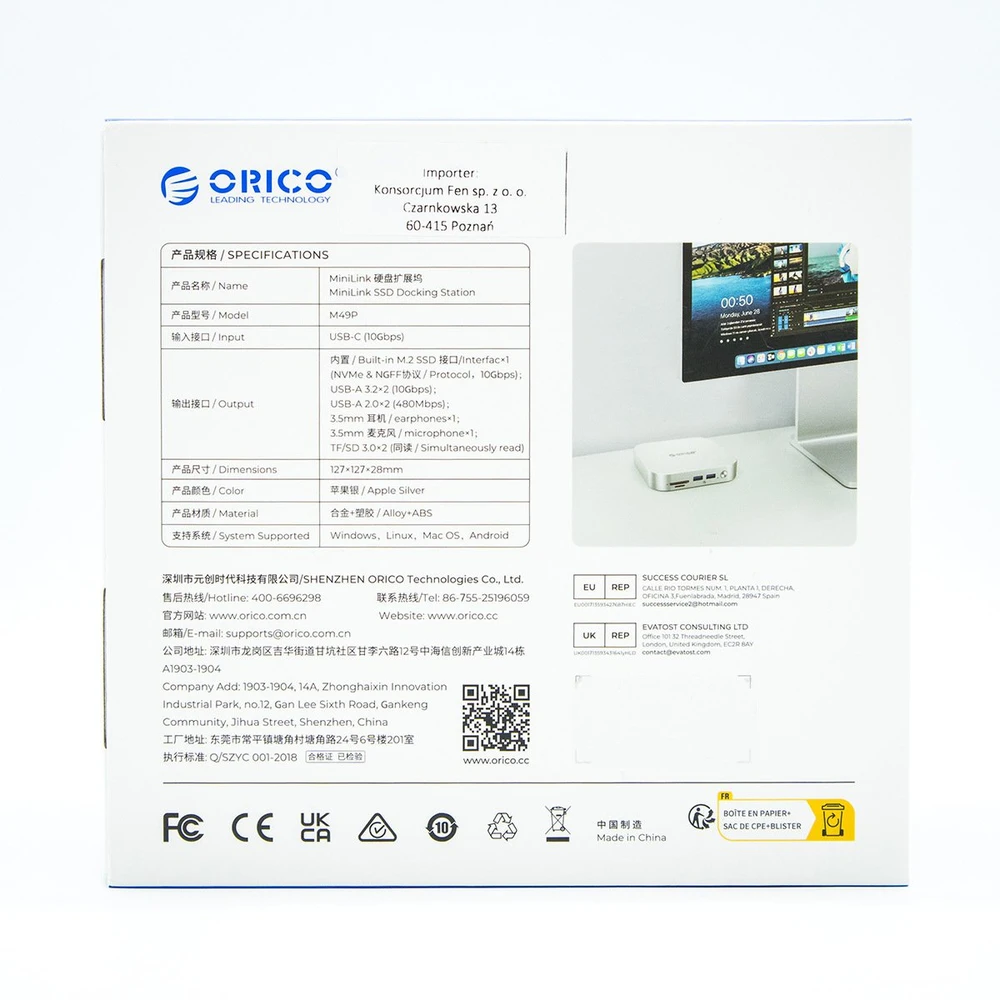Orico do MacMini M4 USB-C 10 Gbps | slot na M.2 NVMe | metalo sp.