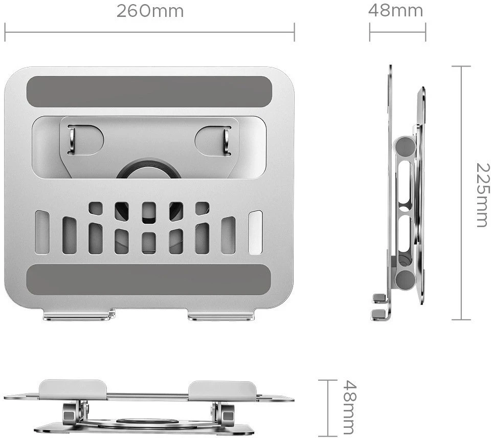 Orico Podstawka pod laptopa 17'', regulowana, obrotowa 360°, aluminiowa
