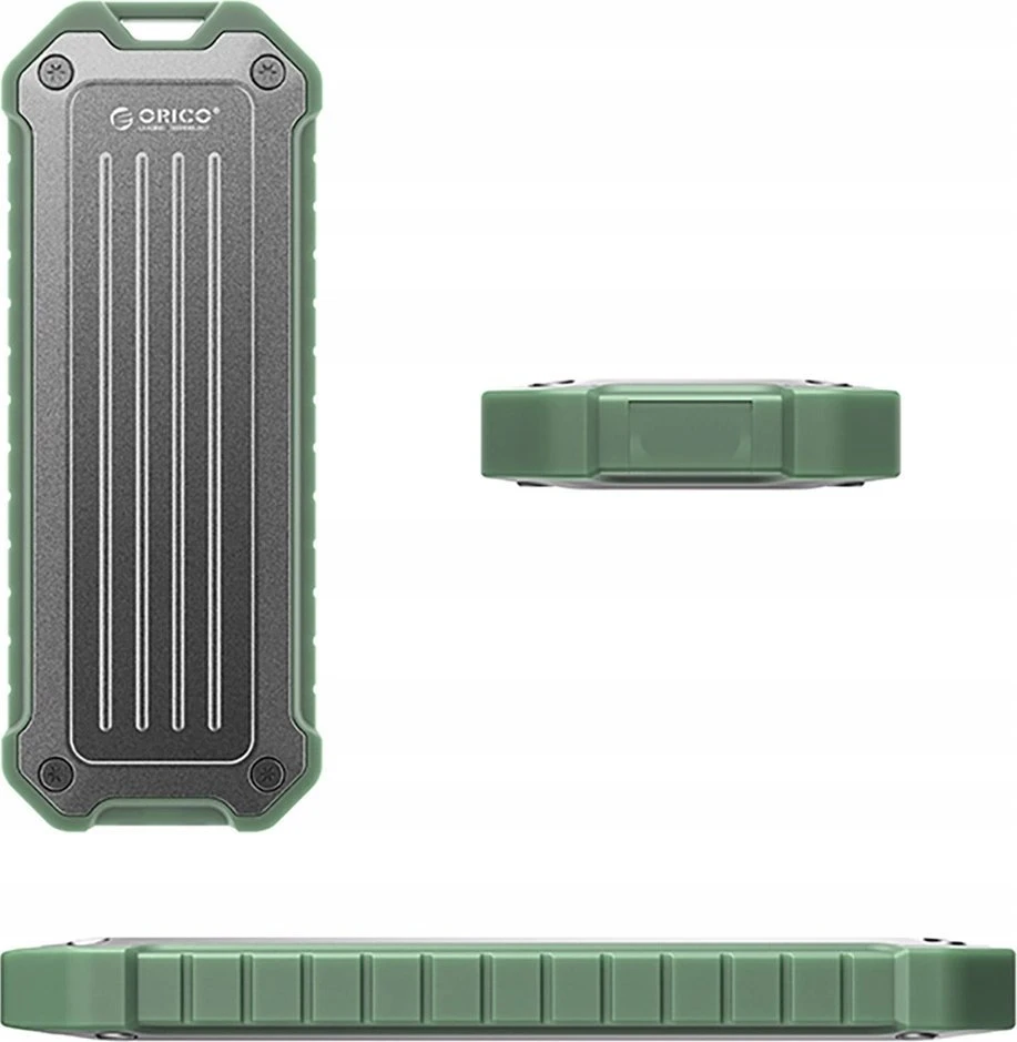 Disko dėžutė Orico OTPX-G2 M.2 NVMe/SATA SSD USB-C 3.2 – pilkos ir žalios spalvos