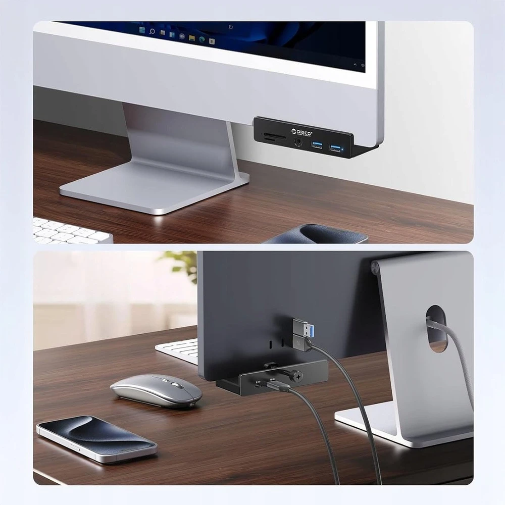 HUB USB Orico 1x SD 1x Micro SD 2x USB-C + 2x USB-A 2.0 3.0 (MH5PMM-10-BK-BP)