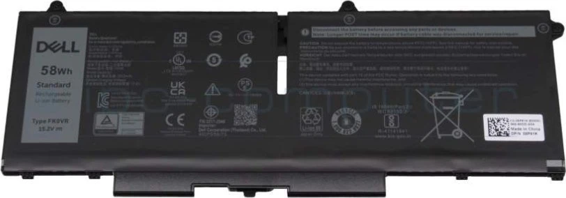 Dell Origin Kilmė Kilmė Sandėliavimas H4PVC pramoninis akumuliatorius Ličio jonų (Li-Ion) 3625 mAh 15,2 V