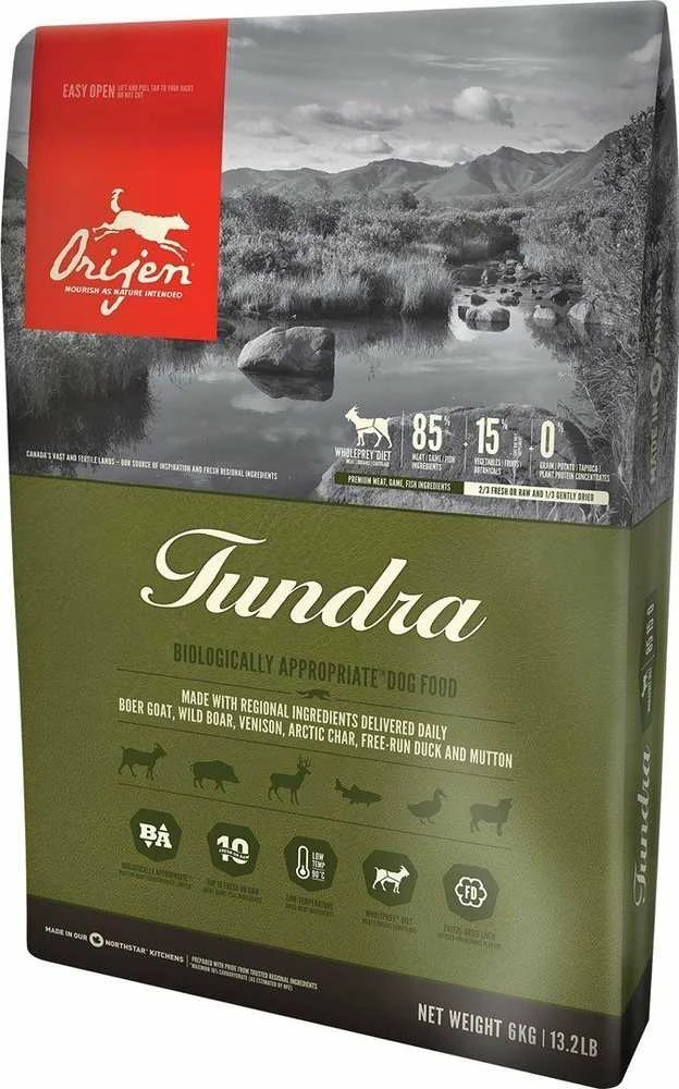Šunų Maistas - ORIJEN Tundra Sausas 6kg Be Glitimo, Be Grūdų, 40% Baltymų