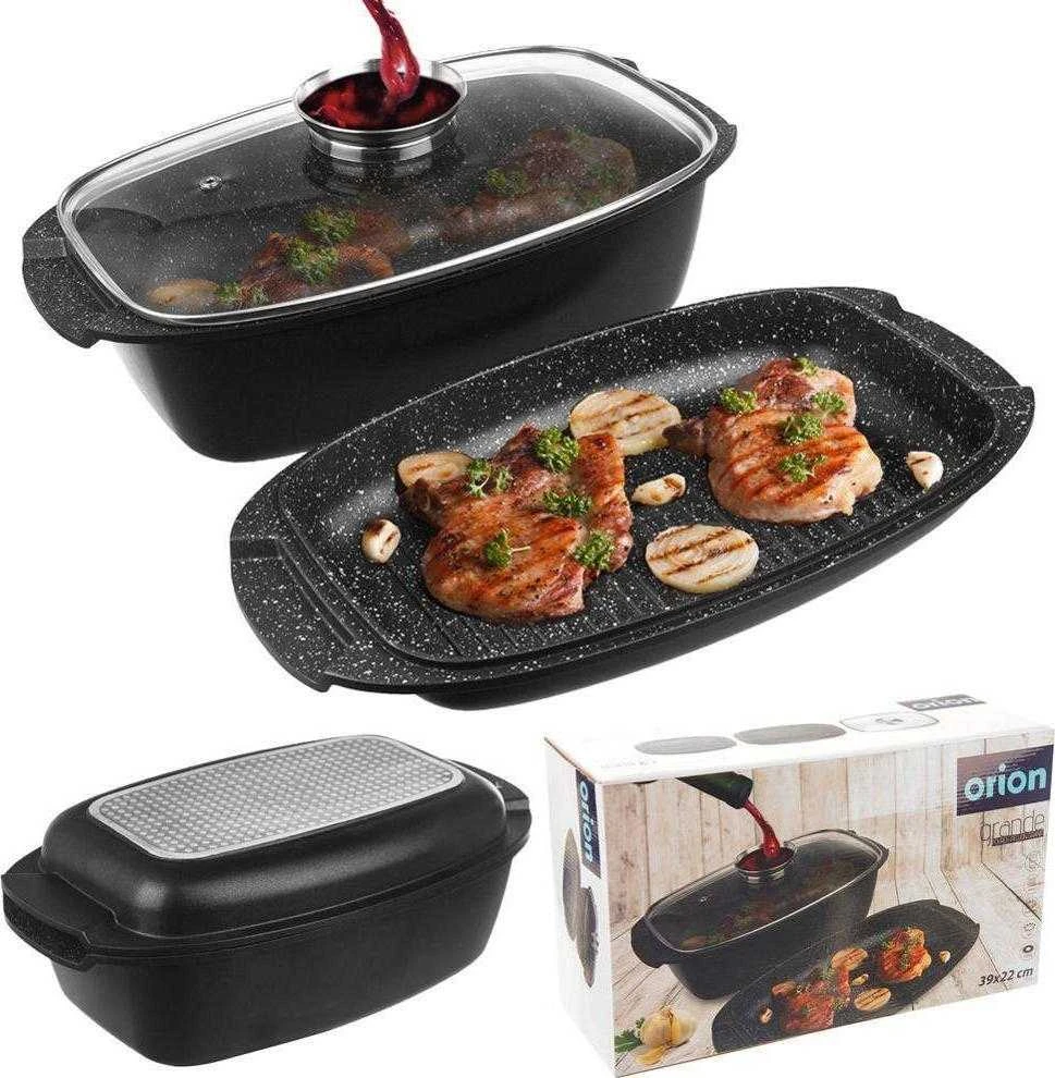 Orion Kepimo indas granitinė su dangčiu 3 viename GRANDE 5 l, 39x22 cm