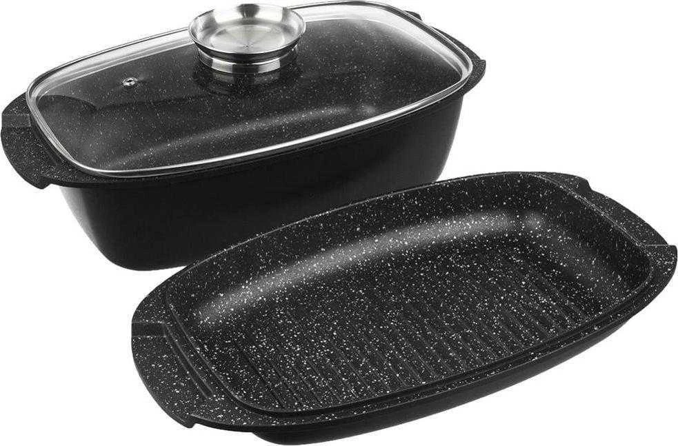 Orion Kepimo indas granitinė su dangčiu 3 viename GRANDE 5 l, 39x22 cm