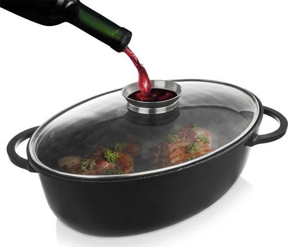 Orion Kepimo indas granitinė su dangčiu ovali GRANDE 8 l, 45x27,5 cm