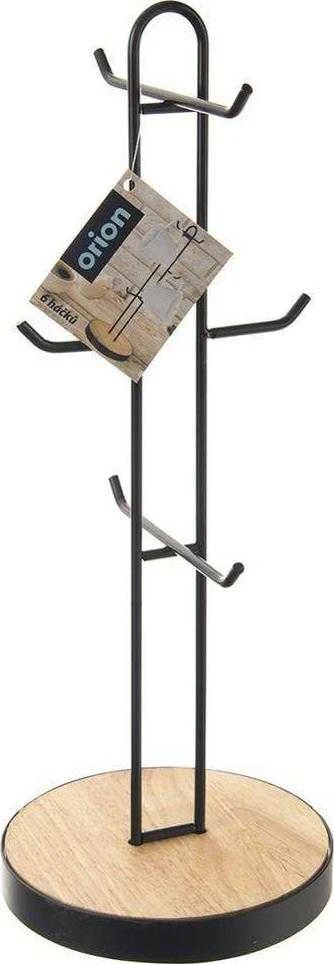 Orion Puodelių kabykla metalinė juoda 15,5x40 cm