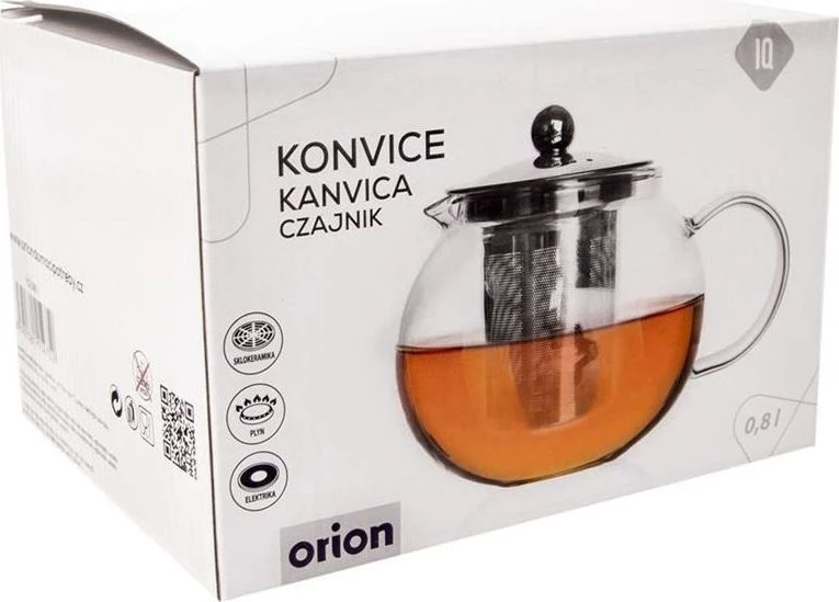 Orion Arbatinukas 800 ml Stiklinis Karščiui Atsparus su Sieteliu