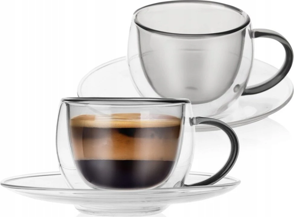 Orion Espresso puodeliai su lėkštutėmis, 90 ml, 2 vnt., dvigubos sienelės