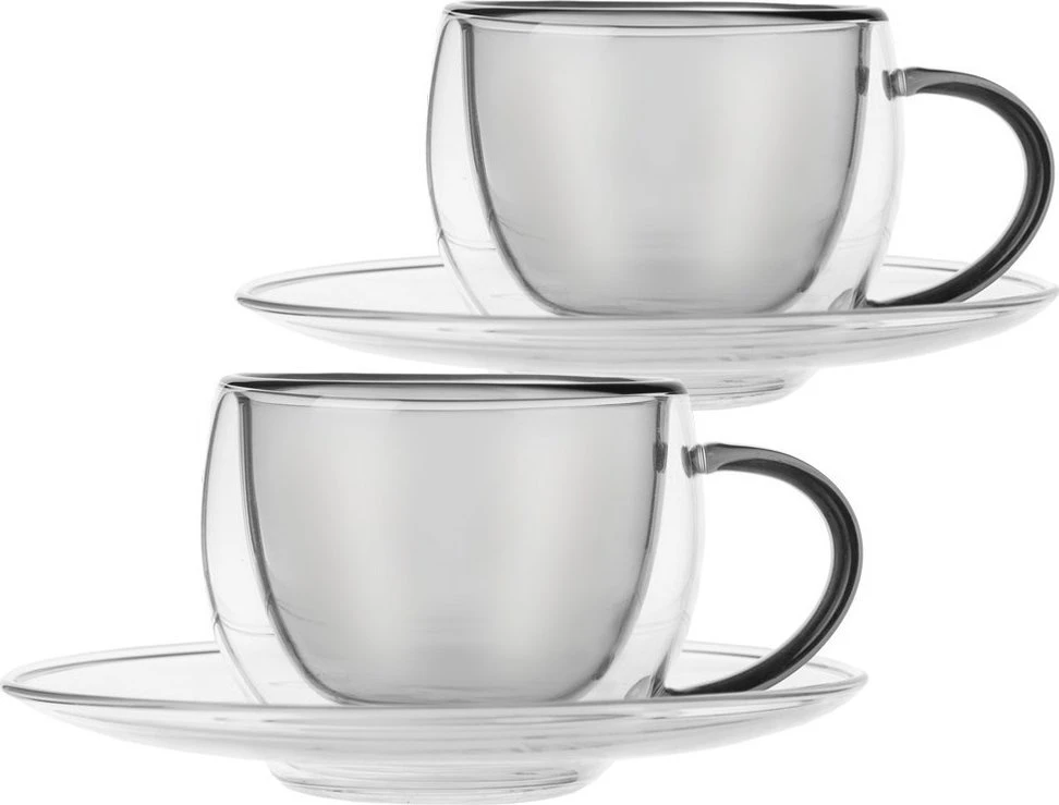 Orion Espresso puodeliai su lėkštutėmis, 90 ml, 2 vnt., dvigubos sienelės
