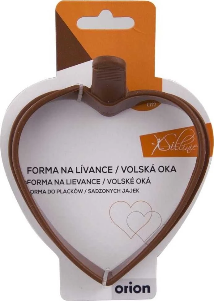 Orion silikoninė kiaušinių kepimo forma širdelės, ruda