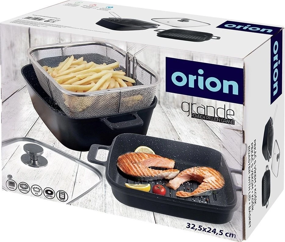 Orion Multifunckionalus puodas su dangčiu, griliaus keptuvė, krepšys GRANDE 2+4 L 4 vnt.