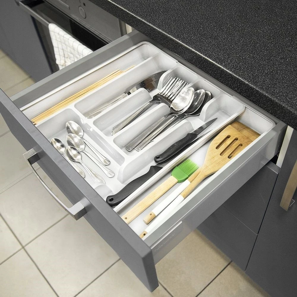 Orion Ištraukiamas stalo įrankių dėklas 36,5x27,5 cm baltas