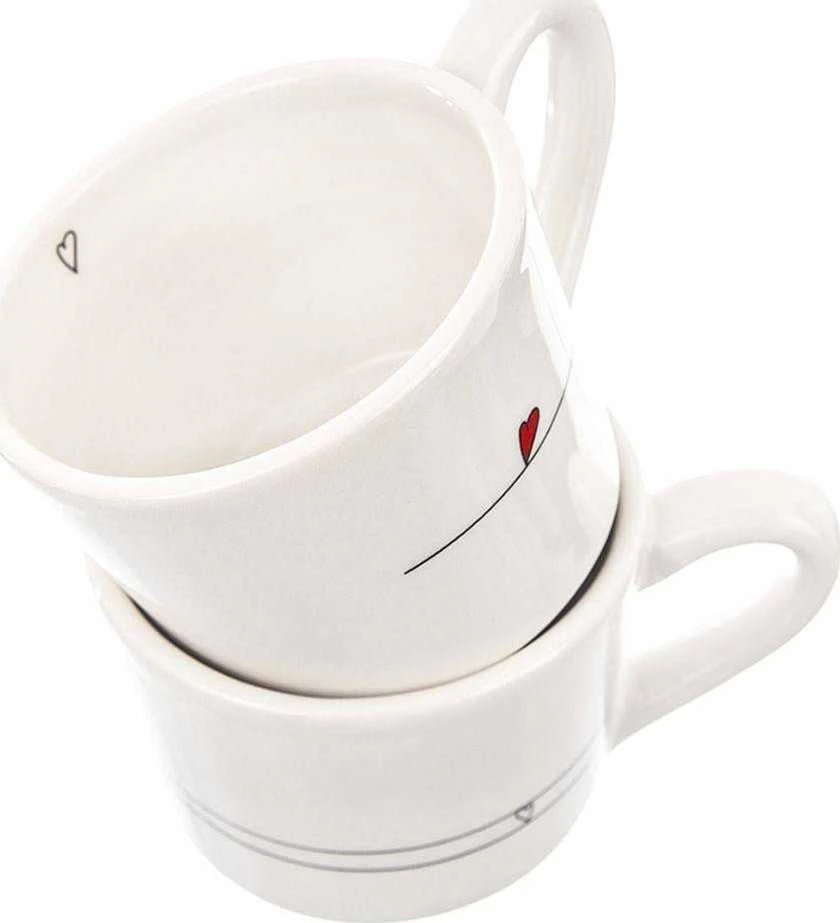 Orion Keraminiai Puodeliai 200 ml 2 vnt. Širdies Motyvas