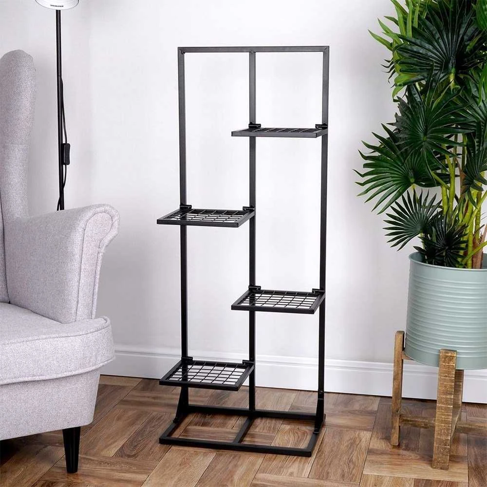 Orion Metalinis gėlių stovas 4 lygių 102 cm juodas