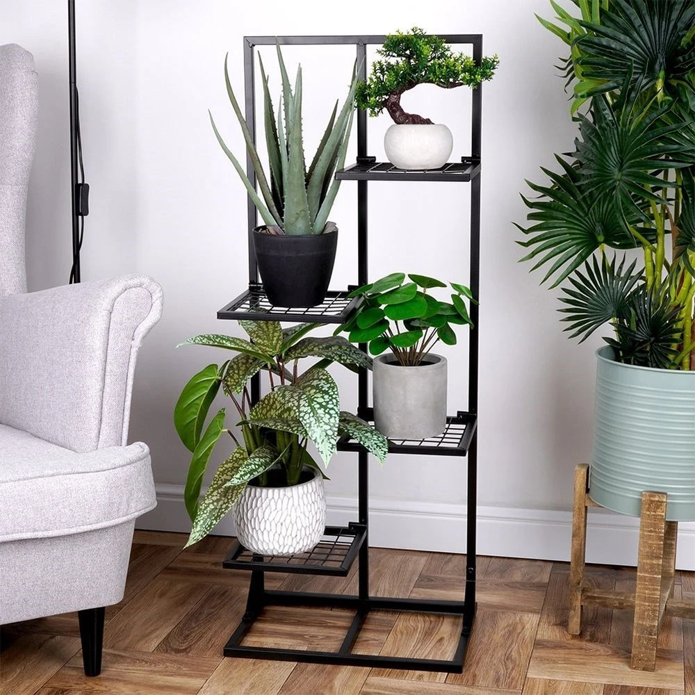 Orion Metalinis gėlių stovas 4 lygių 102 cm juodas