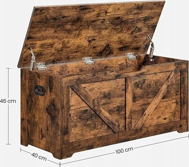 Songmics VASAGLE batų suoliukas su daiktadėže 100 × 40 × 46 cm, LSB060T01