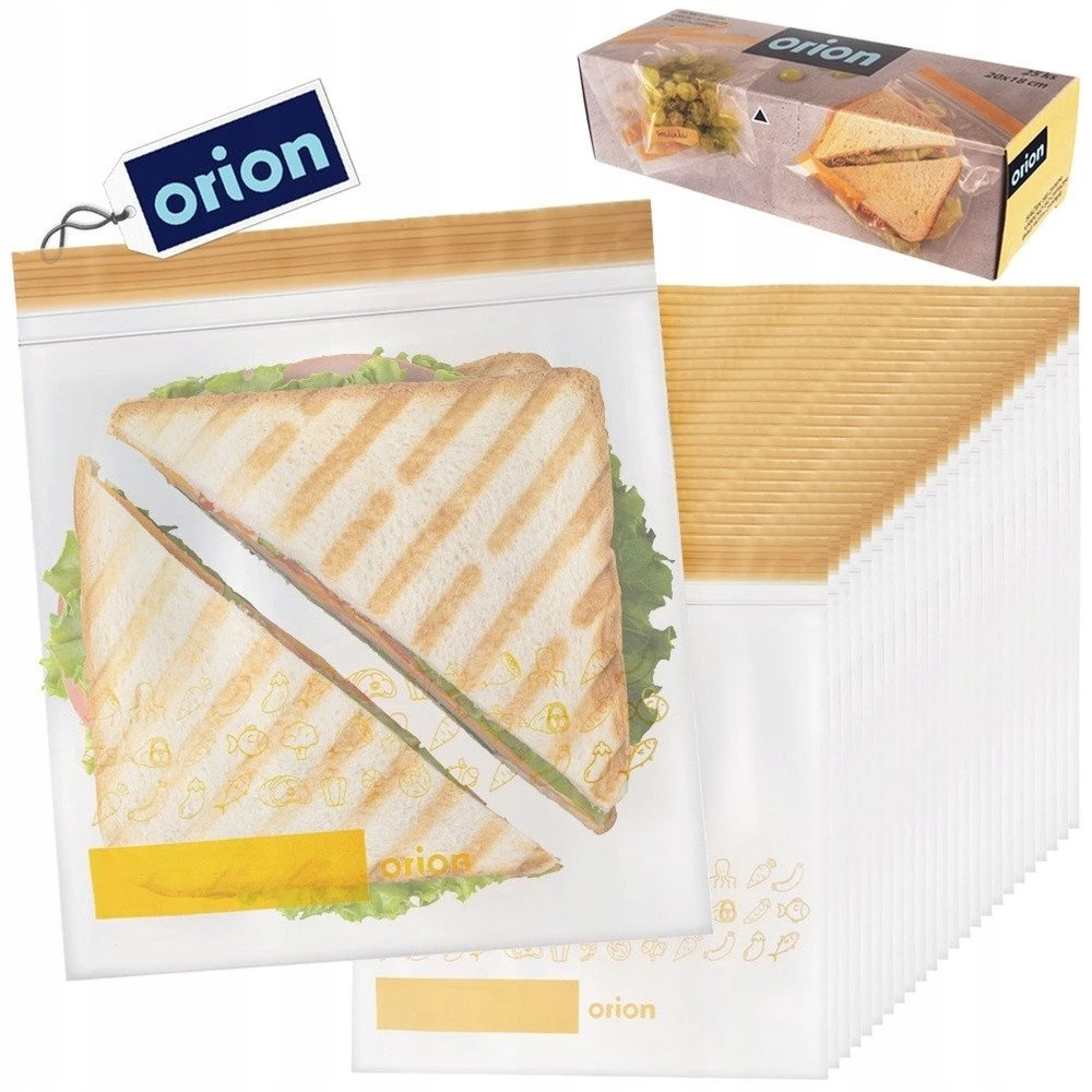 Orion Plastikiniai maišeliai su užtrauktuku 25 vnt. 20x18 cm