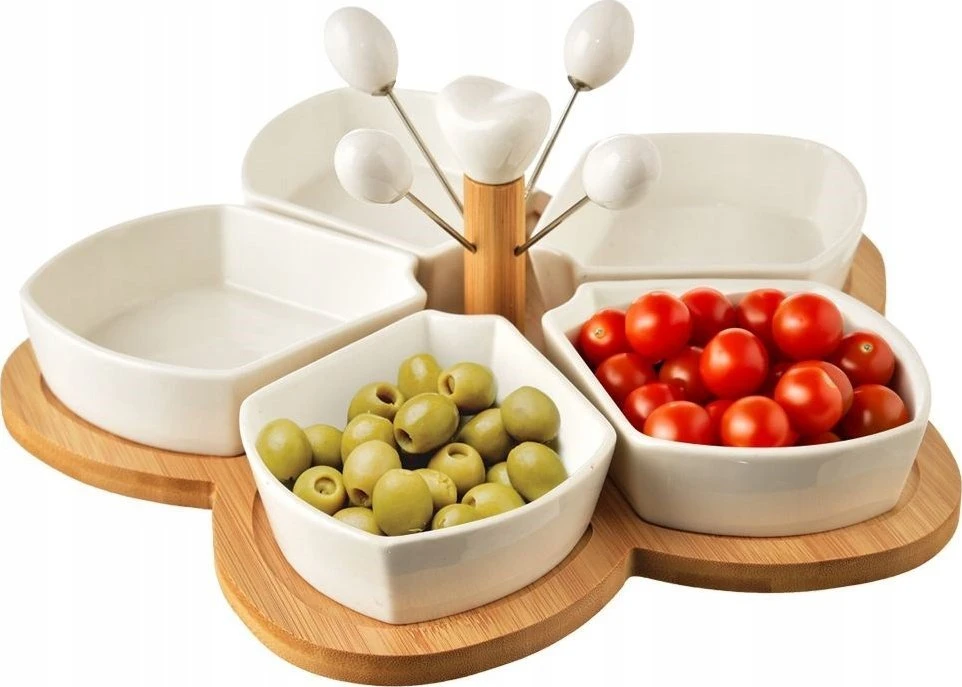 Orion Užkandžių dubenėlių rinkinys 10 vnt. porcelianiniai balti 28,5 cm