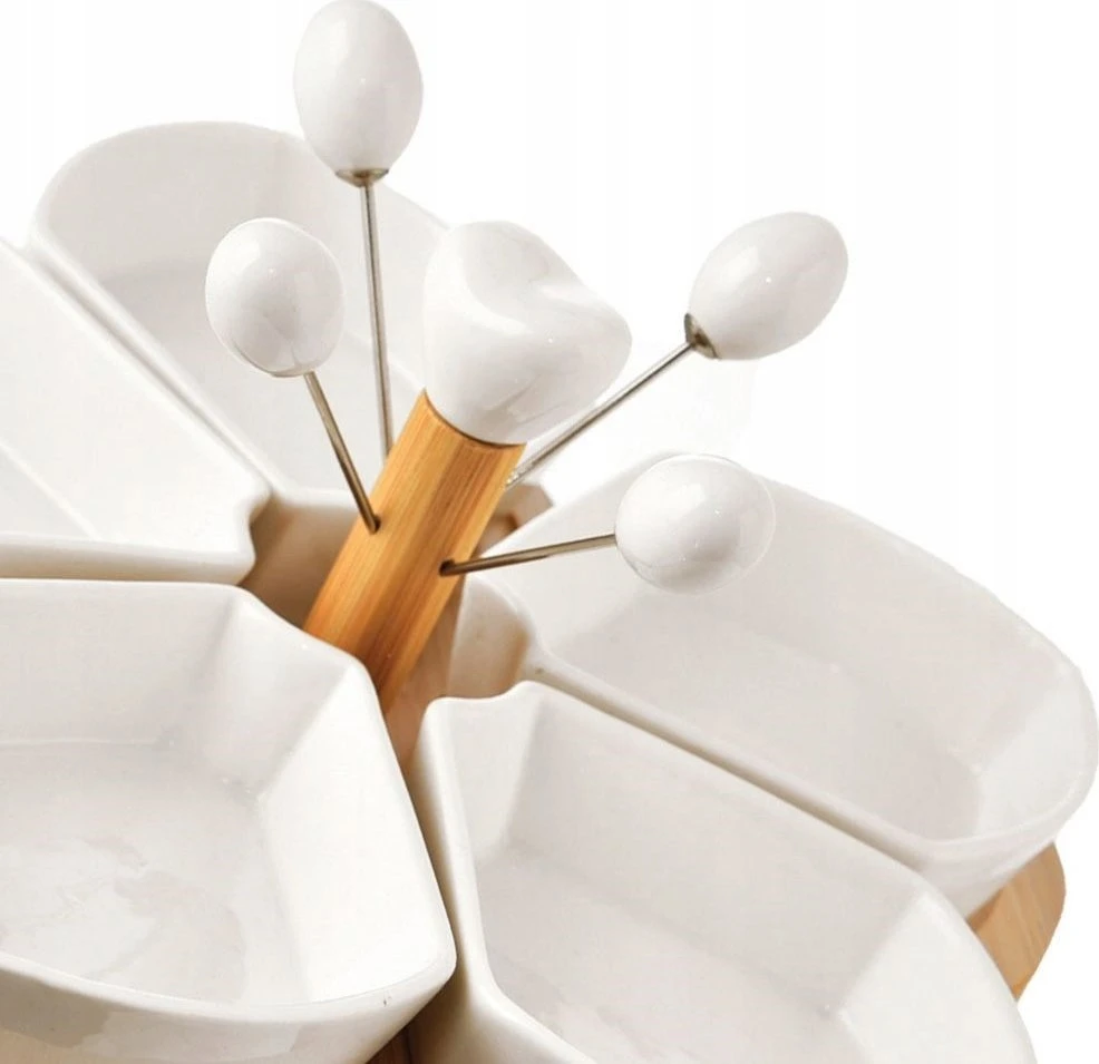 Orion Užkandžių dubenėlių rinkinys 10 vnt. porcelianiniai balti 28,5 cm