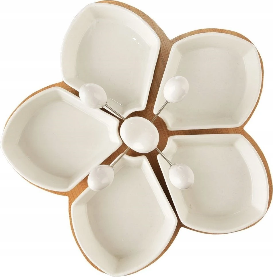 Orion Užkandžių dubenėlių rinkinys 10 vnt. porcelianiniai balti 28,5 cm