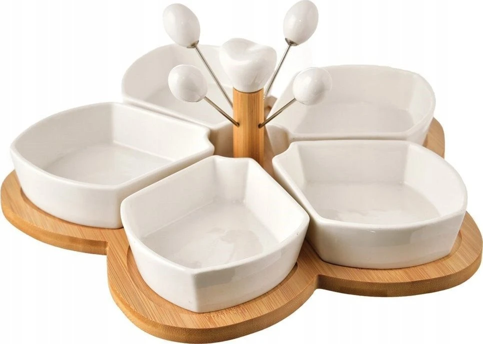 Orion Užkandžių dubenėlių rinkinys 10 vnt. porcelianiniai balti 28,5 cm