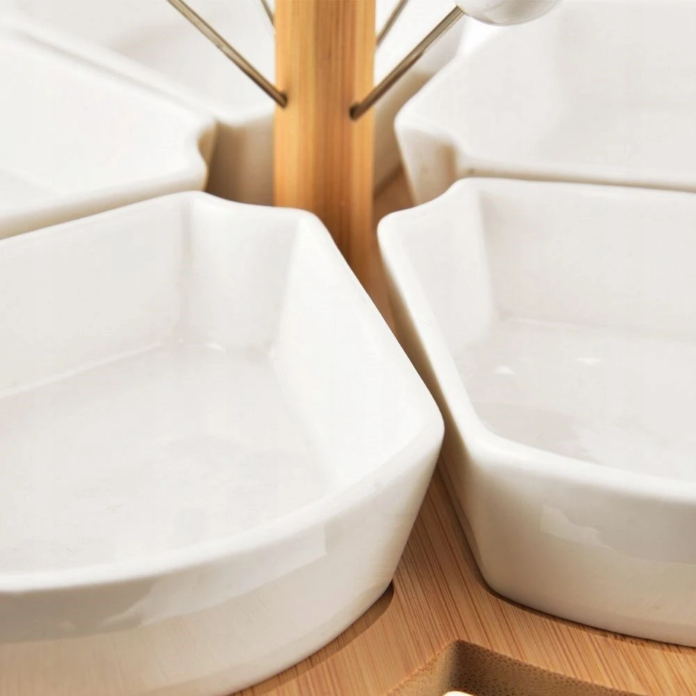 Orion Užkandžių dubenėlių rinkinys 10 vnt. porcelianiniai balti 28,5 cm