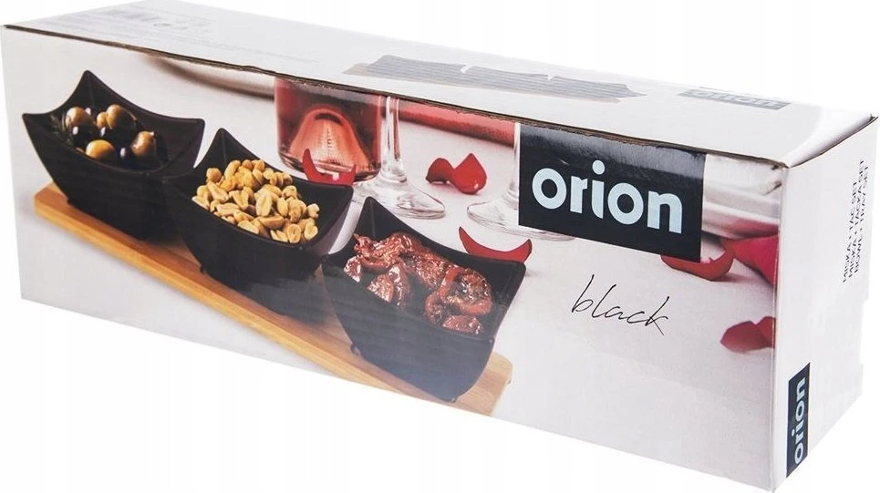 Orion Užkandžių dubenėlių setas 31,5 cm Juodos porceliano 4 vnt.