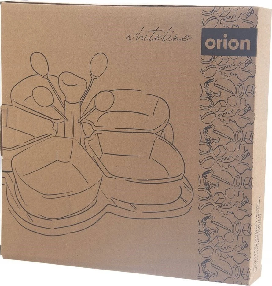 Orion Užkandžių dubenėlių rinkinys 10 vnt. porcelianiniai balti 28,5 cm