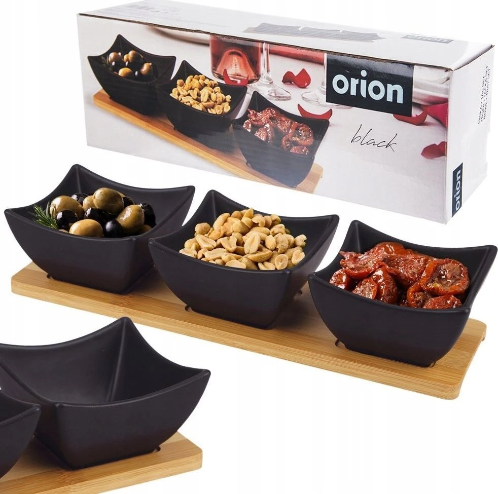 Orion Užkandžių dubenėlių setas 31,5 cm Juodos porceliano 4 vnt.