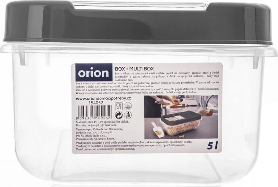 Orion Sandėliavimo Dėžė 5 l Pilka - Kapsulėms, Skalbiamosioms Miltelėms ir Maistui