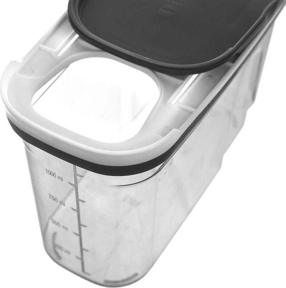 Orion Birių produktų indas su dozatoriumi 1,25 l pilkas