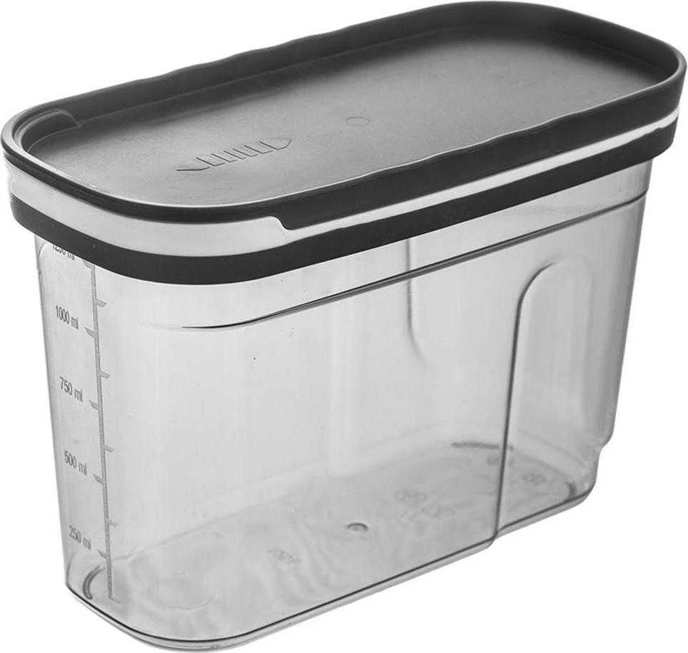 Orion Birių produktų indas su dozatoriumi 1,25 l pilkas