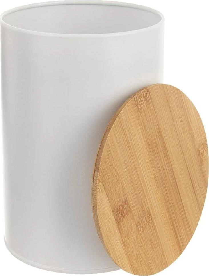 Orion Maisto laikymo dėžutė WHITELINE 800 ml balta su bambuko dangčiu
