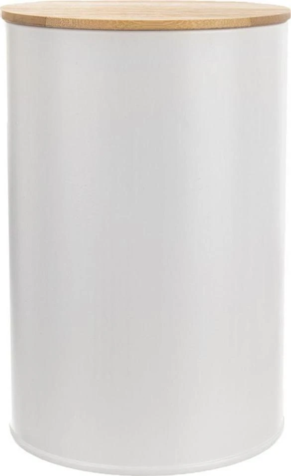 Orion Maisto laikymo dėžutė WHITELINE 800 ml balta su bambuko dangčiu