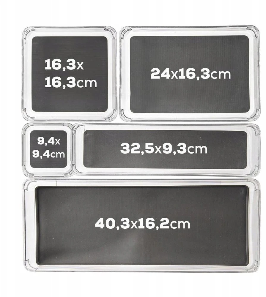Orion Dėžė Organizuojanti 32,5x9x4,5 cm, Aukštos Kokybės, Skaidri
