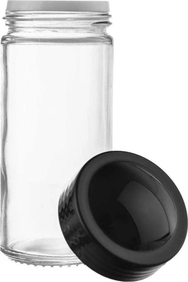 Orion Stiklinis prieskonių indelis su sieteliu 100 ml Juodas