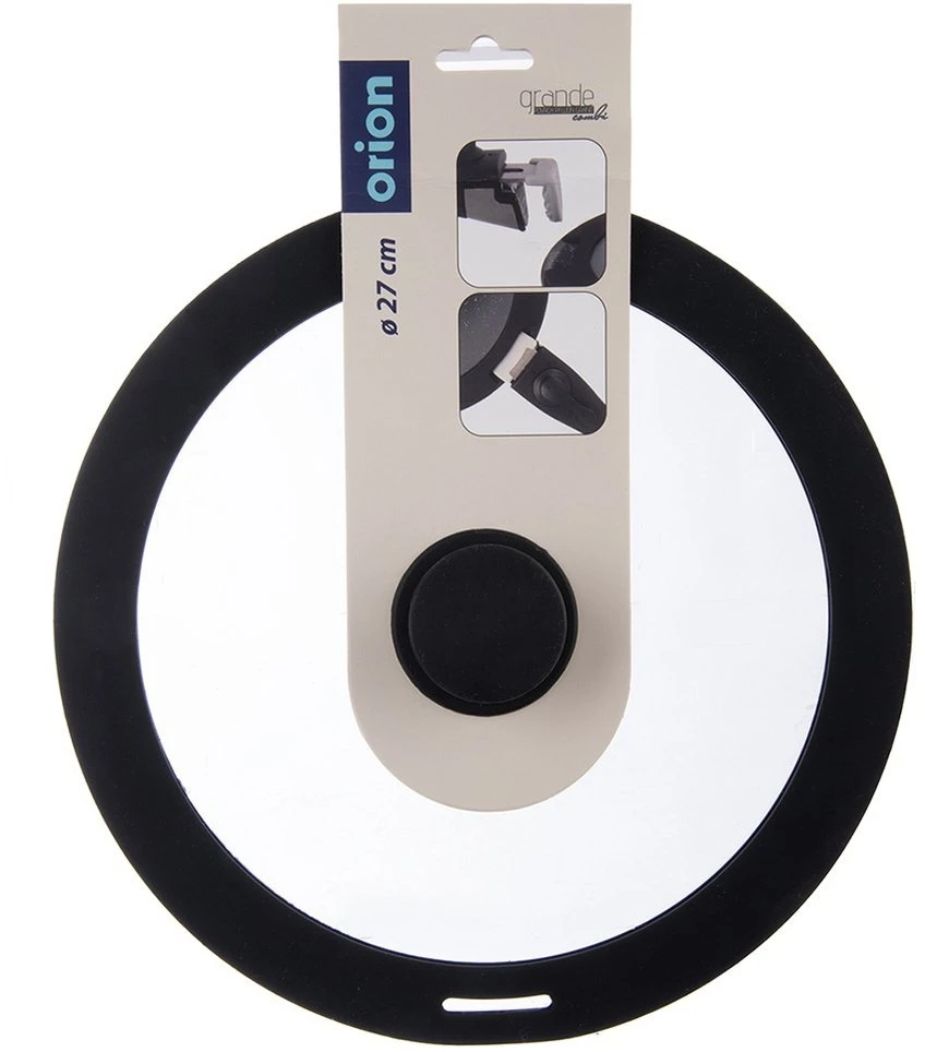 Orion Stiklinis dangtis su silikono kraštu 27 cm