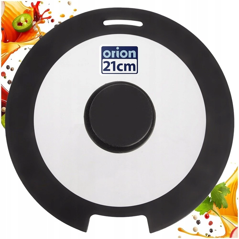 Orion stiklinė dangtis su silikoniniu kraštu 21 cm