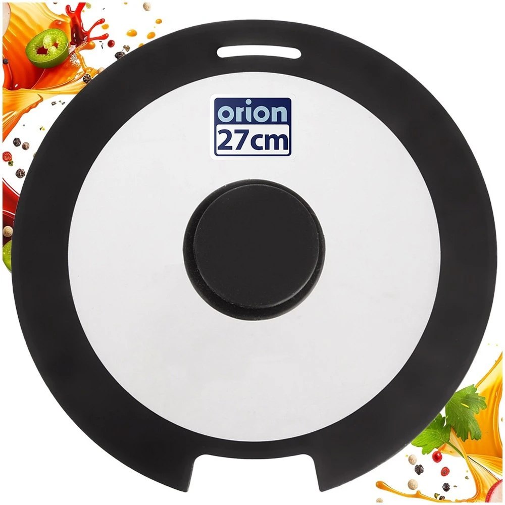Orion Stiklinis dangtis su silikono kraštu 27 cm