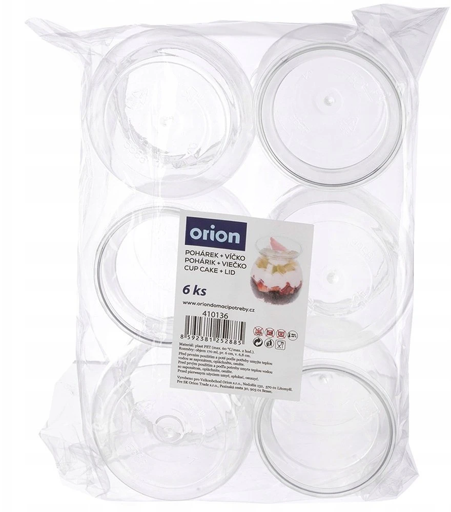 Orion Deserto dubenėliai su dangteliais 160 ml, 6 vnt.
