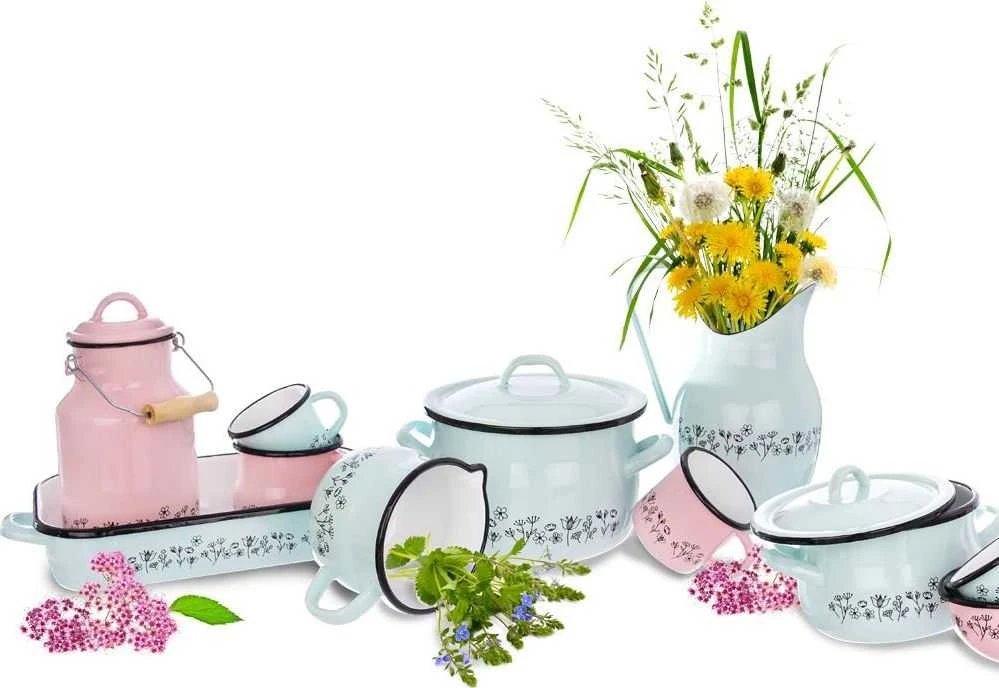 Orion Puodas emaliuotas su dangčiu mėlyna LOUKA 16 cm, 2,3 l