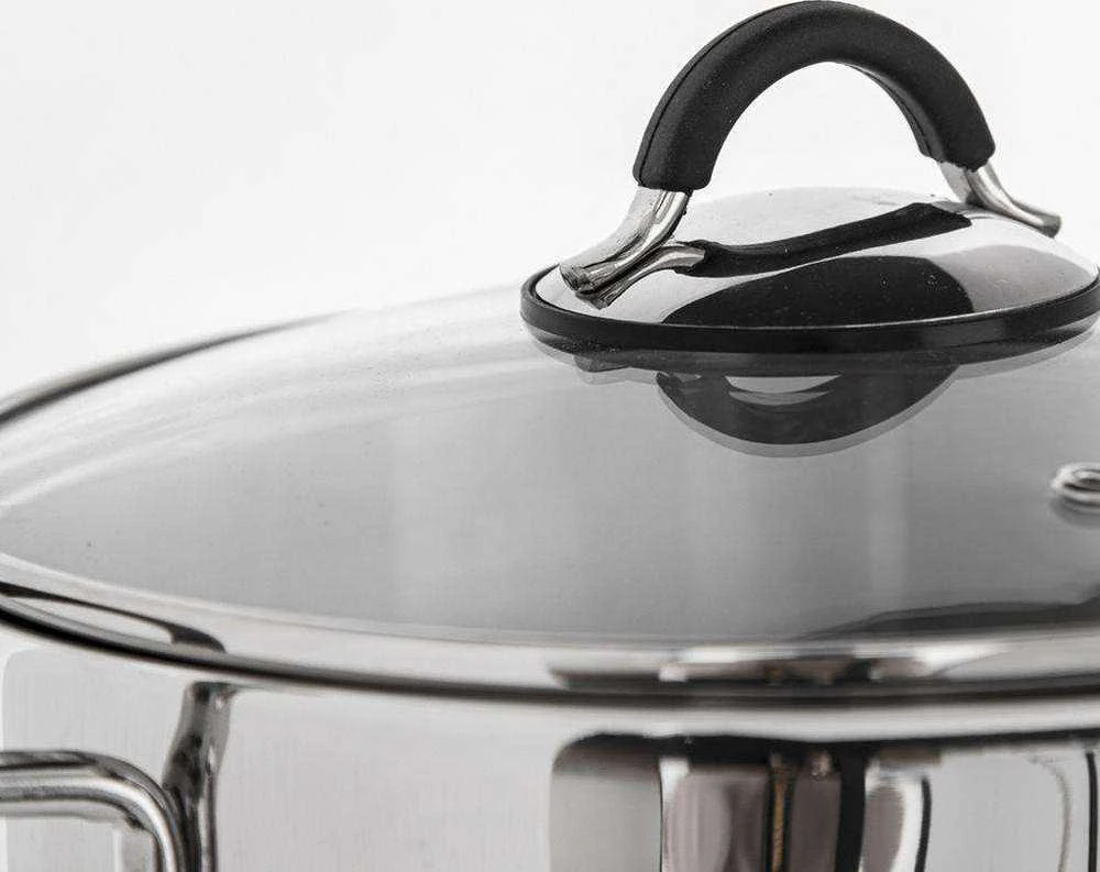 Orion Plieninis puodas DALIE 26 cm, 10,6 l su stikliniu dangteliu