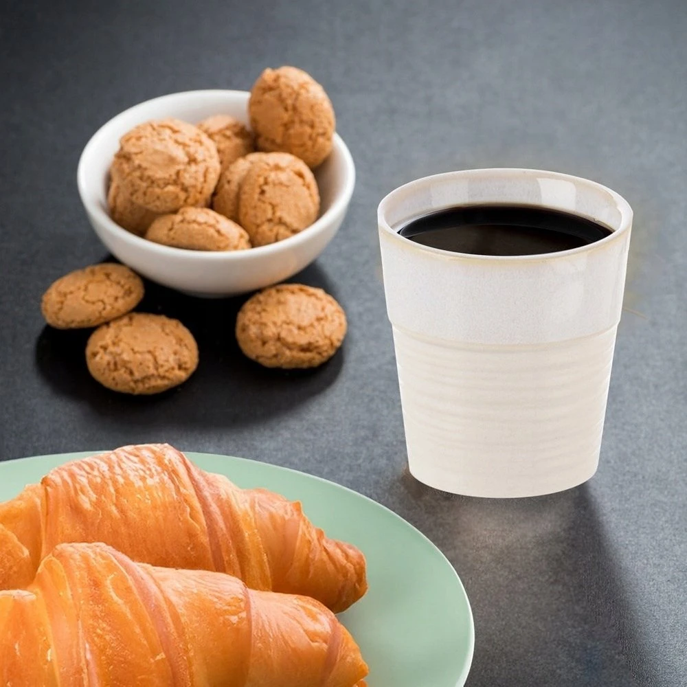Orion Espresso puodelis 80 ml - keraminis, ergonomiškas, su dekoratyviniais grioveliais