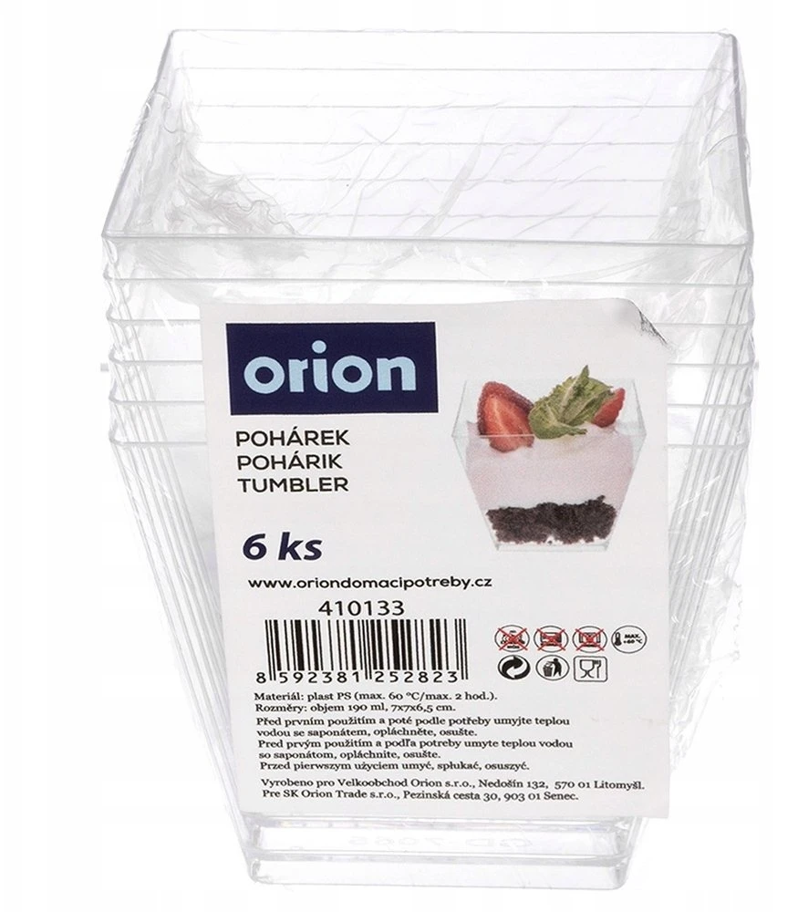 Orion 6 vnt. desertų ir užkandžių taurės 180 ml