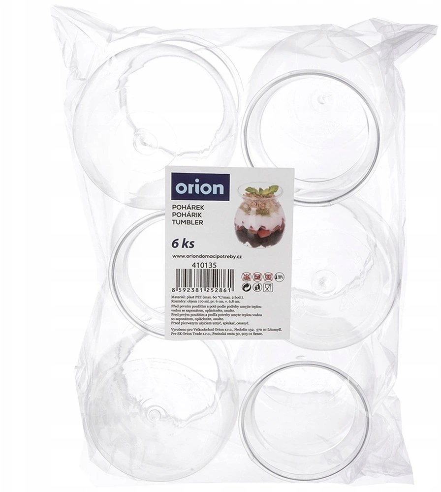 Orion Jogurto ir deserto taurės 160 ml 6 vnt.